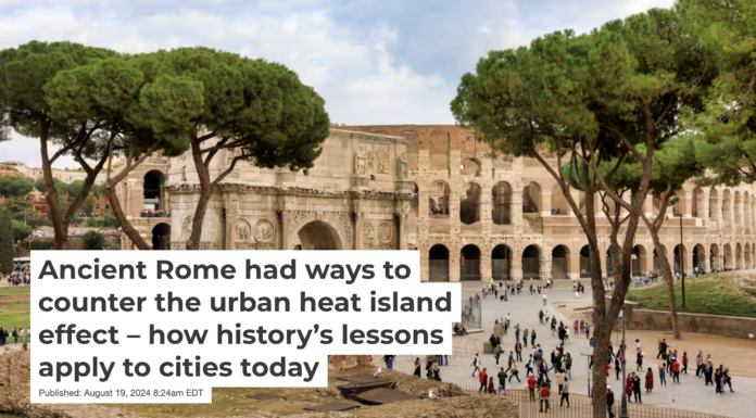 Trees are one way to cool down a city. Architects in ancient Rome also designed buildings with porticos for shade and air flow. Laszlo Szirtesi/Getty Images